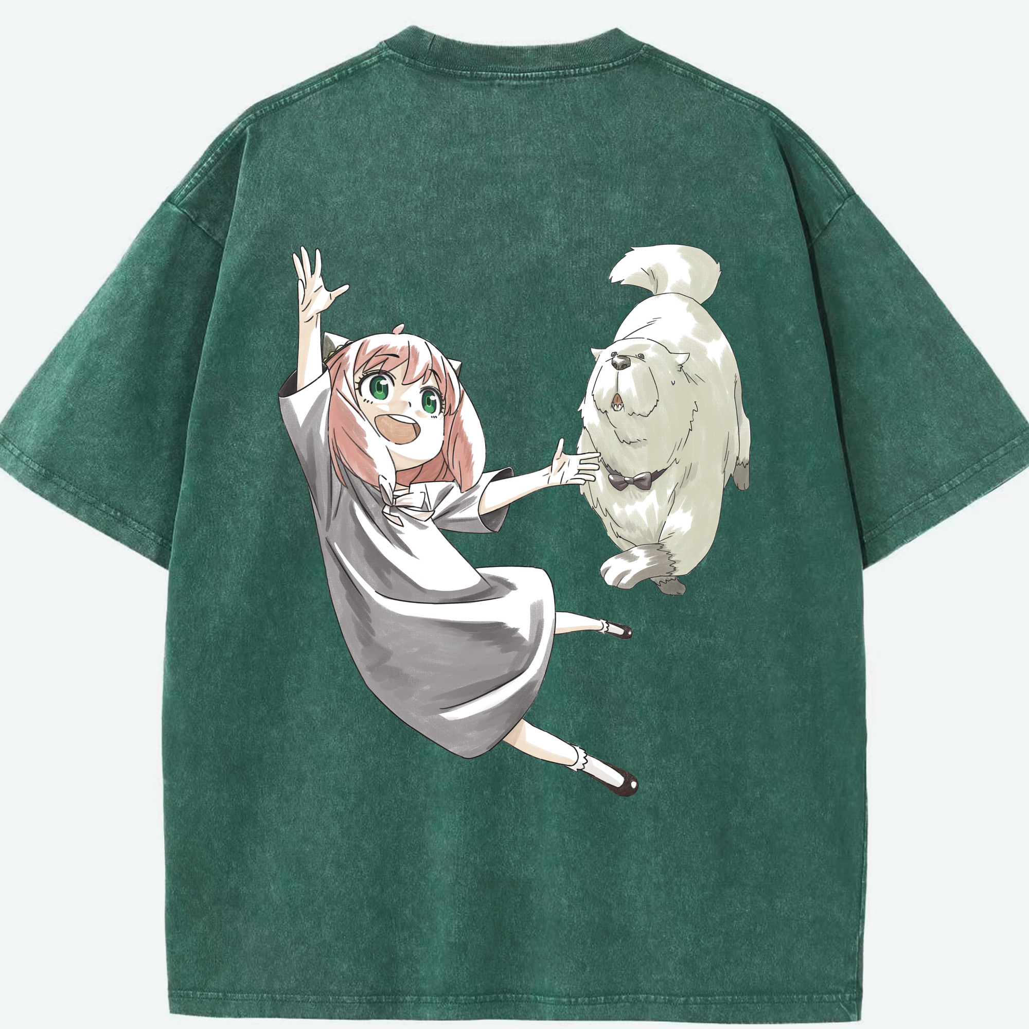 （画像用） SPY×FAMILY间谍家家酒 綿100% ヴィンテージ風 半袖Tシャツ（背面プリント）